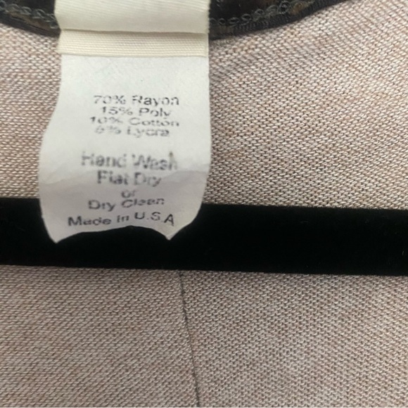 Anthropologie Magnolia LA Cream Blouse with Brown Lace & Velvet Accents Size M - Picture 6 of 14